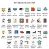3D Premium Switch Stickers – 149 Assorted Vinyl Stickers for Home & Office Decor | Easy to Apply & Remove
