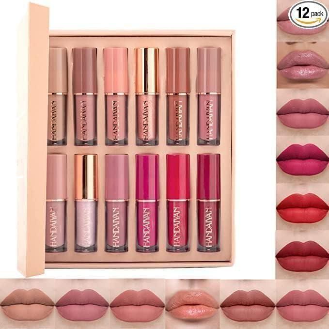 Velvet Matte Liquid Lipstick Set – 12PCS Long-Lasting Waterproof Multicolor Shades