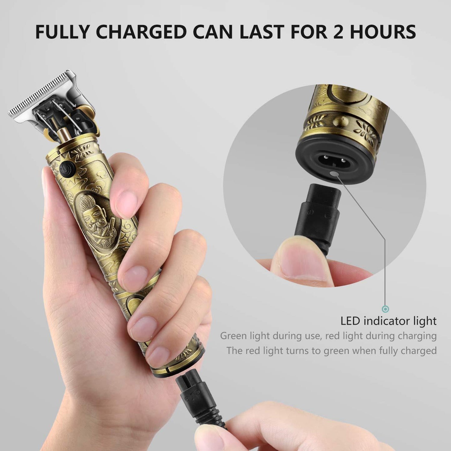 Hair Trimmer For Men Buddha Style | Golden Buddha Style Professional Hair Trimmer for Men – Retro Close-Cut Clipper with Adjustable Blades, Precision Shaver & Oil Head Grooming Machine