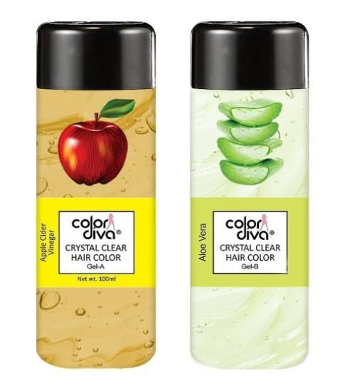 Color Diva Crystal Clear Ammonia-Free Gel Hair Color – Gentle Gel Formula for All Hair Types | Pack of 1