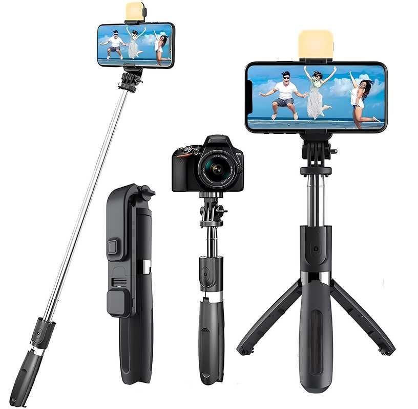 Extendable Flash 3-in-1 Selfie Stick Tripod with Bluetooth Remote | Compatible with iPhone/OnePlus/Samsung/Oppo/Vivo and All Phones