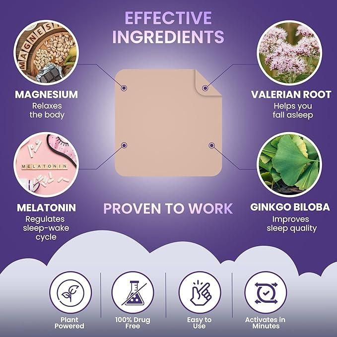 10 Sleep Patches – Natural Sleep Aid for Restful Nights & Energized Mornings | Easy Peel & Stick | Pack of 1