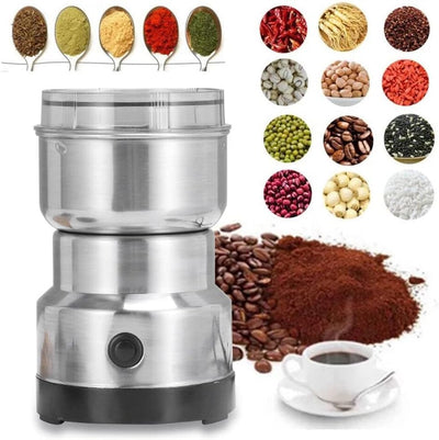 Mini Spice Coffee Grinder Electric Stainless Steel 10s Fast Grinding Multifunction Smash Machine Dry Grain Mill Grinder for Spices Powder Seeds Rice Beans Seaso