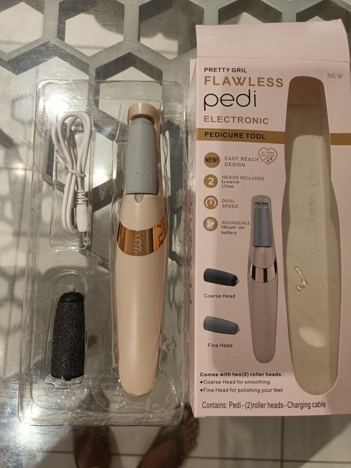 Electronic Cordless Pedicure Callus Dead Skin Remover Polishing Tool | Rechargeable, Portable and Professional Electronic Kit