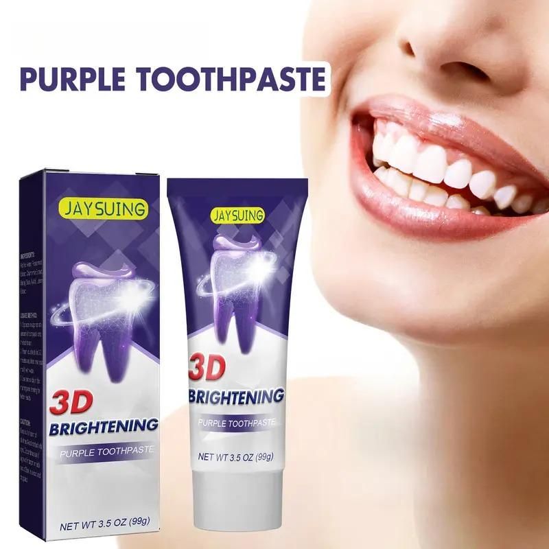 3D Brightening Purple Toothpaste – 200g Each (Pack of 2) | Deep Clean, Moisturizing Formula for Whiter Teeth & Fresh Breath
