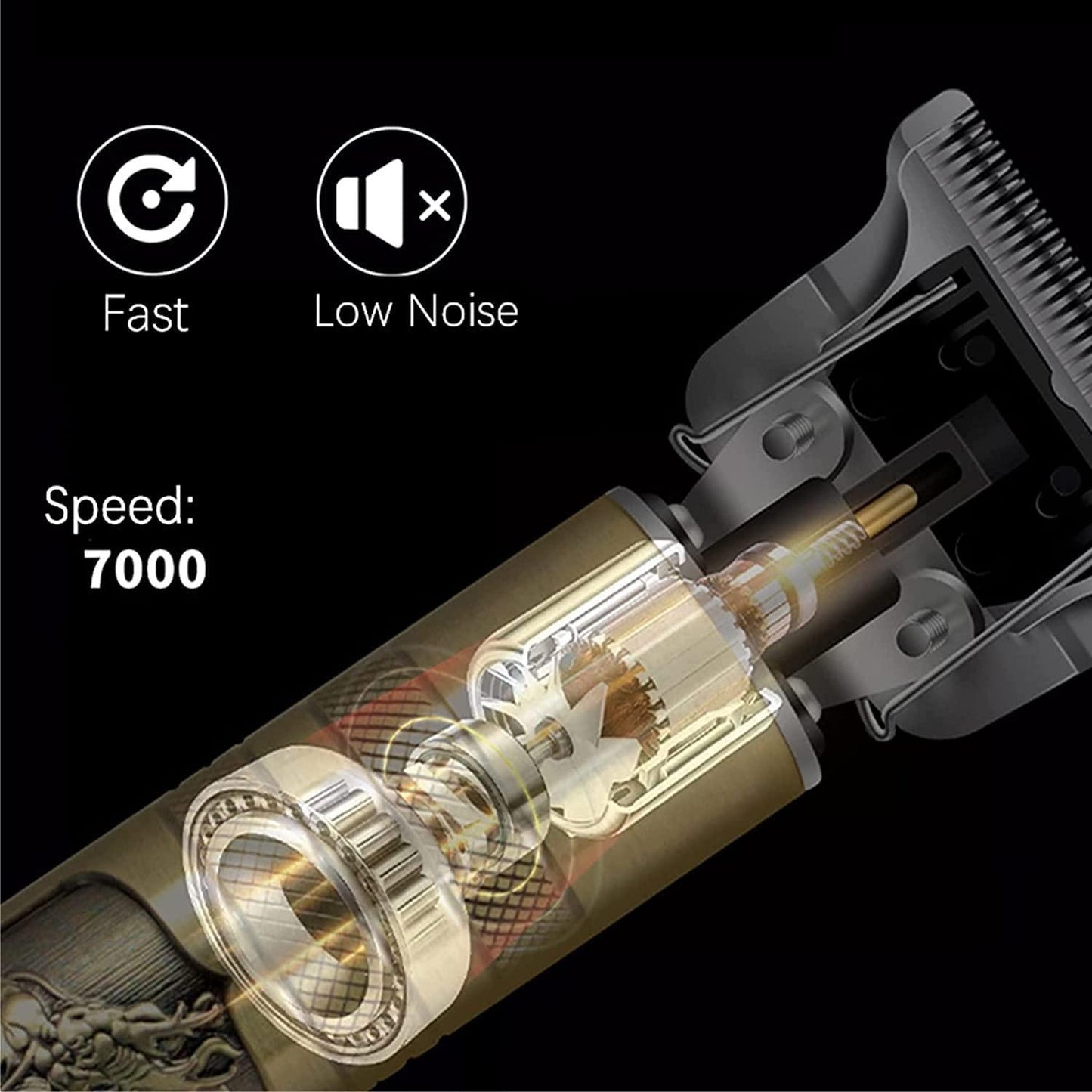 Hair Trimmer For Men Buddha Style | Golden Buddha Style Professional Hair Trimmer for Men – Retro Close-Cut Clipper with Adjustable Blades, Precision Shaver & Oil Head Grooming Machine