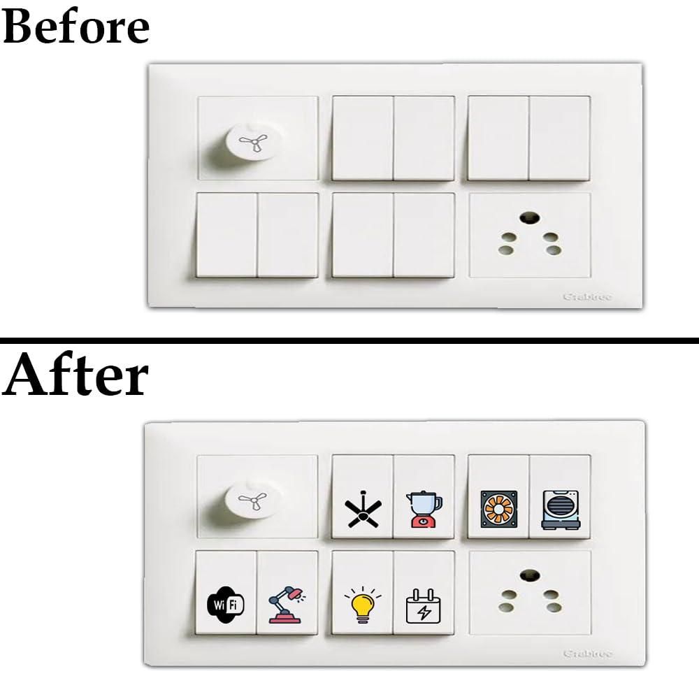 3D Premium Switch Stickers – 149 Assorted Vinyl Stickers for Home & Office Decor | Easy to Apply & Remove