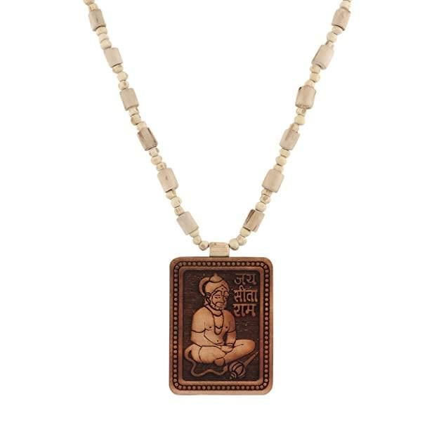 Original & Natural Tulsi Kanthi Mala with Hanuman Ji Locket Pendant – Pure Wooden Beads | Pack of 2 | Spiritual Wear for Men