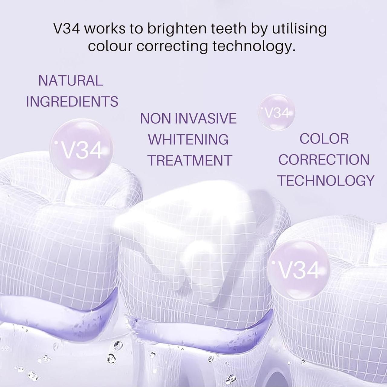 Lanthome V34 Teeth Whitening Spray Mousse – 50ml (Pack of 2) | Removes Stains, Brightens Smile & Reduces Sensitivity