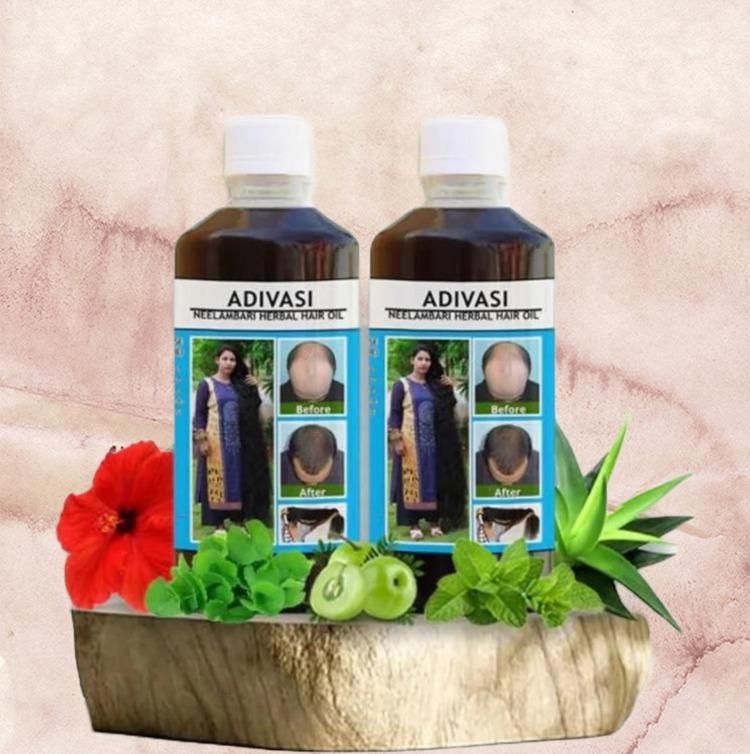 Adivasi Neelambari Herbal Hair Oil – 125ml Each (Pack of 2) | Strengthens Hair, Sulfate & Paraben Free | Donnara Organics