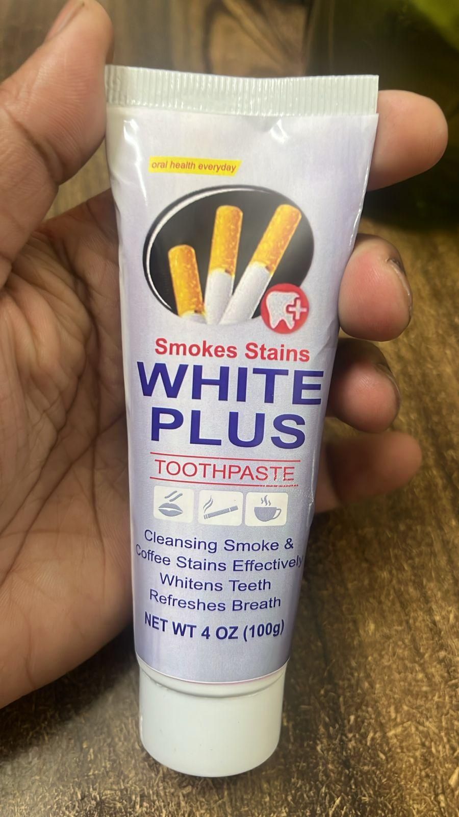 Smoke Stains White Plus Toothpaste – Pack of 2 (200g Each) | Removes Stains, Freshens Breath & Whitens Teeth