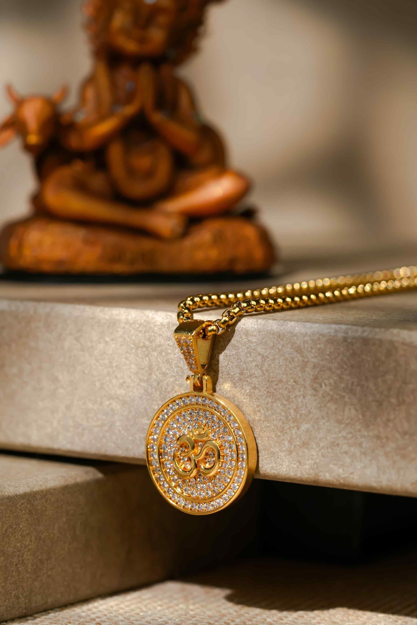 Om Symbol Pendant with Chain – Spiritual Alloy Necklace for Men | Free Size | Pack of 1
