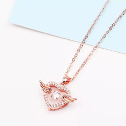 Heart with Wings Necklace – Elegant Alloy Pendant for Women | Assorted Color | Free Size (Pack of 1)