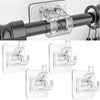 Rods Clips Hook Self Adhesive Pack of 6 | Free Adjustable Wall Fixed Clip Hanging