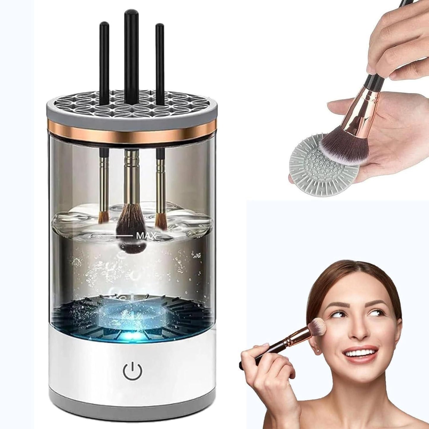 Electric Makeup Brush Cleaner – USB Rechargeable Automatic Cleaner & Dryer | Deep Cosmetic Cleaning Device (Pack of 1)