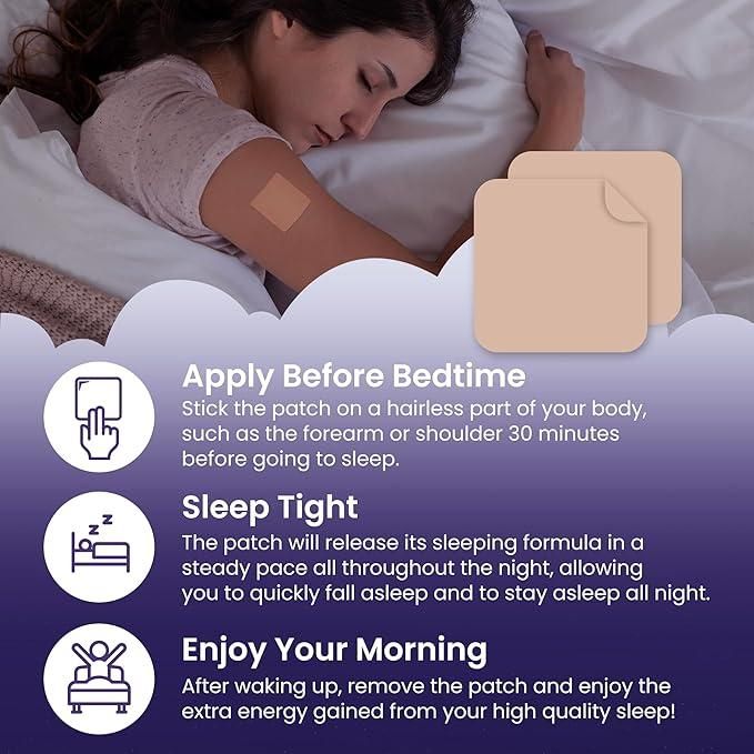 10 Sleep Patches – Natural Sleep Aid for Restful Nights & Energized Mornings | Easy Peel & Stick | Pack of 1