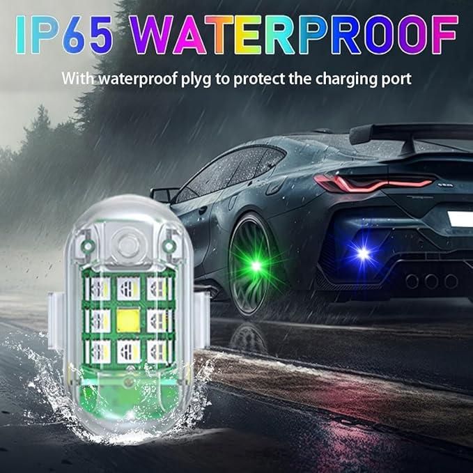 7 Colors USB Rechargeable Flashing LED Lights | High Brightness Mini Flashing Light for Drone, Bike, Car, Motorcycle – Multi-Mode Safety Light (Pack of 1)