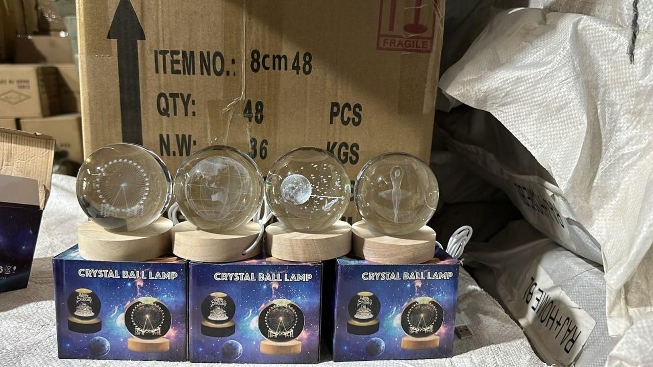 3D Decor Crystal Ball Night Light Starry Lamp LED Night Light-Moon | Best Quality Product