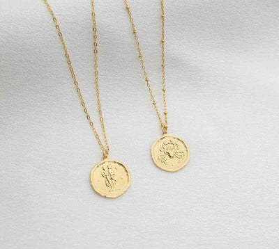 Gold Plated Zodiac Necklace – Personalized Horoscope Pendant | Pack of 1