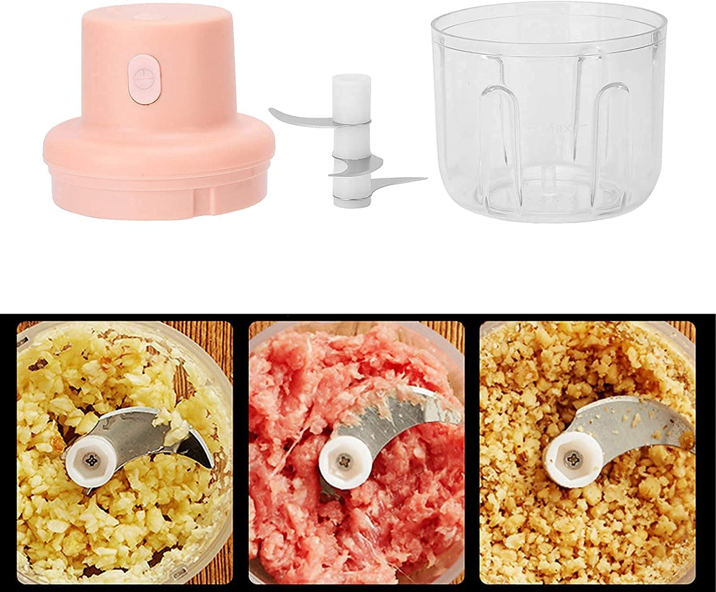 Garlic Chopper | Electric Mini Garlic Chopper 250ML, Portable Mini Food Chopper with USB Charging