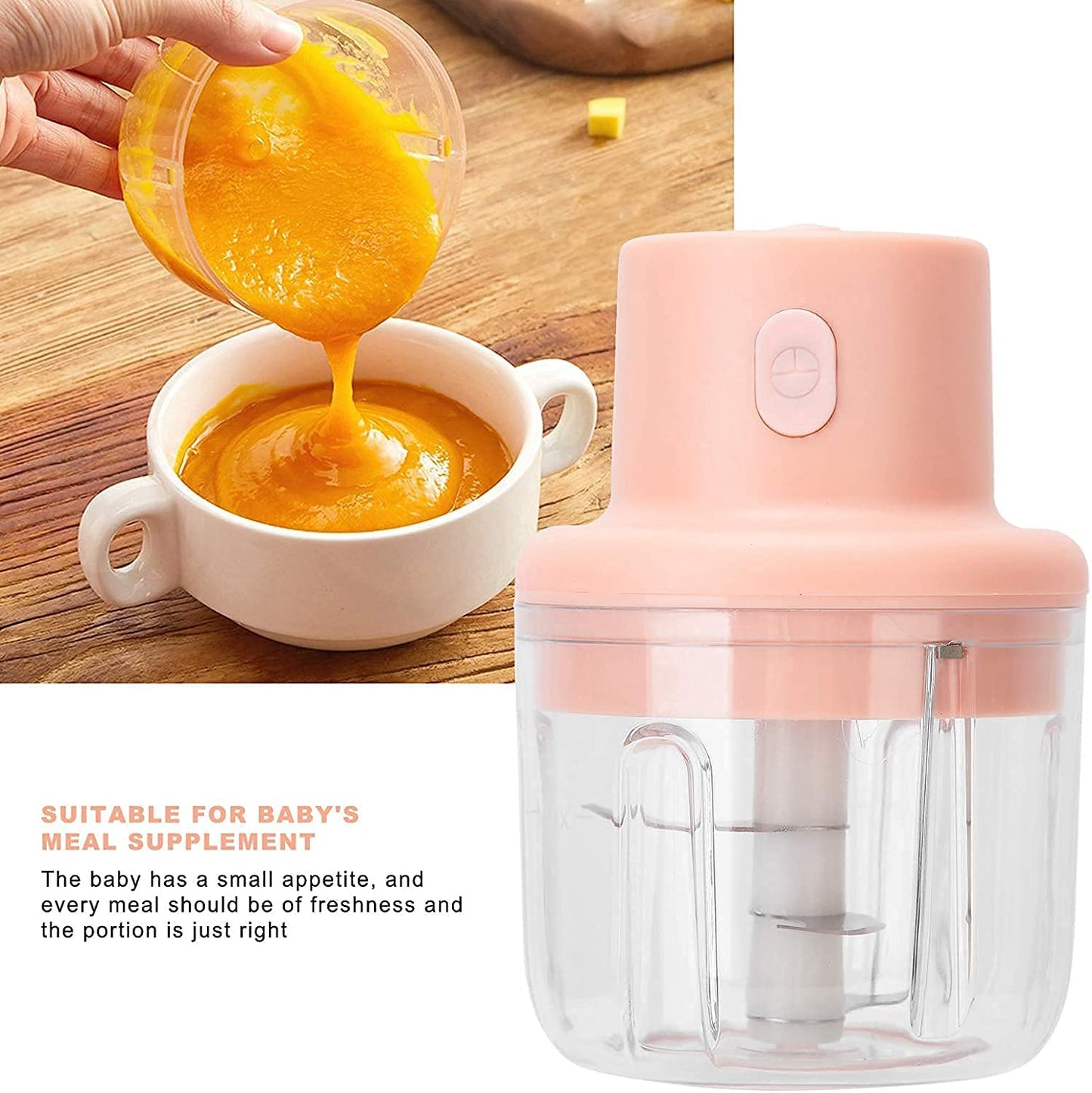 Garlic Chopper | Electric Mini Garlic Chopper 250ML, Portable Mini Food Chopper with USB Charging