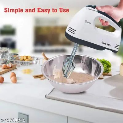 Electric Hand Mixer with Chrome Beater and Dough Hook Stainless Steel ATTACHMENTS 7 Speed Setting 180 watt