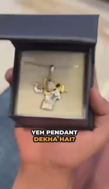 Jai Hanuman Gold-Silver Plated Pendant with Chain – Stylish Religious Accessory for Men | Casual Wear