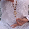 Panchmukhi Rudraksha Mala with OM & Shiva Trishool Pendant – Spiritual Alloy Necklace for Men | Pack of 1